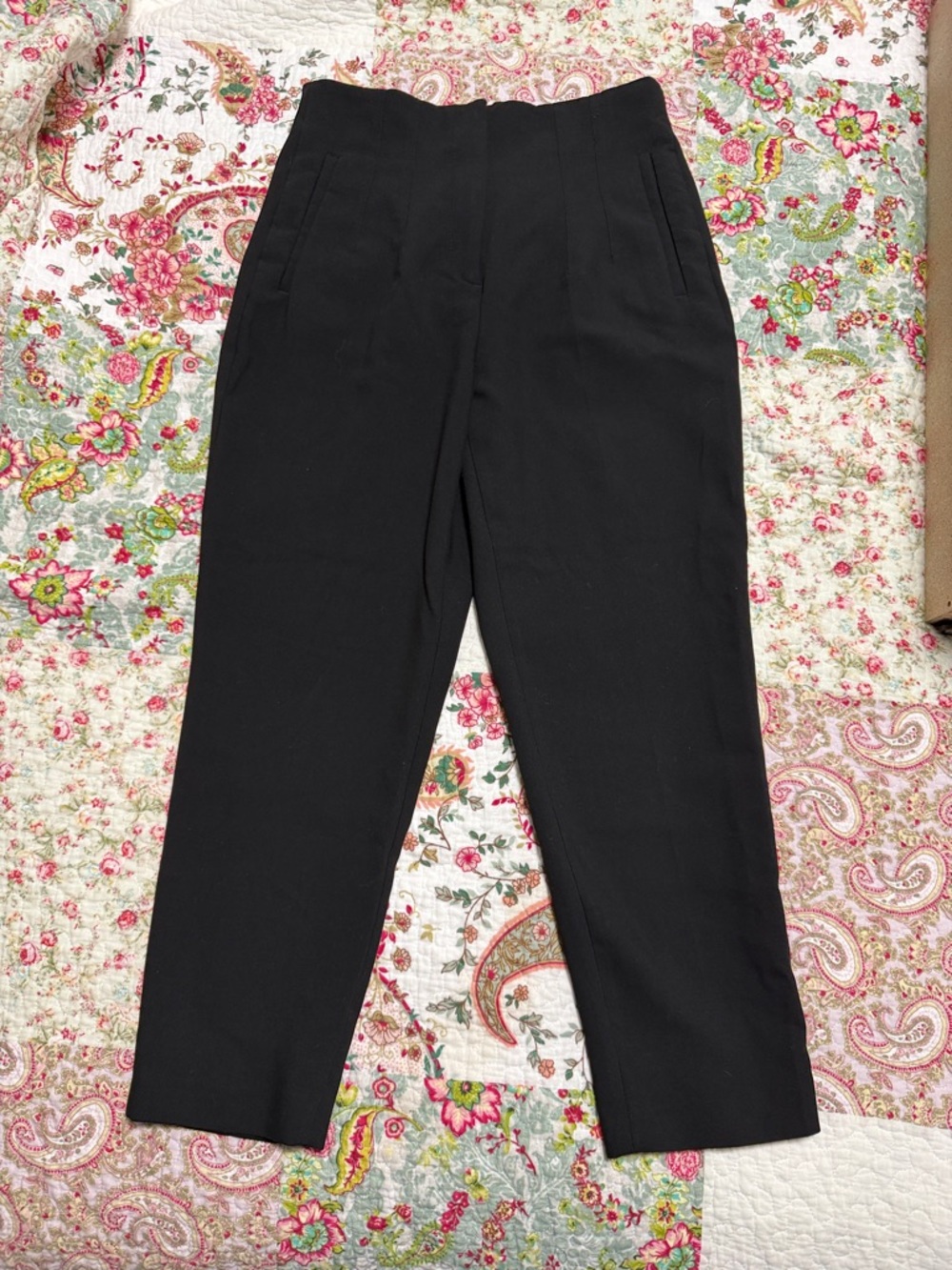 Zara Black High-Waist Tailored Trousers